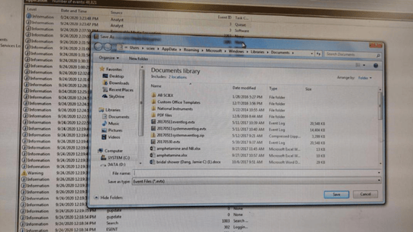 Save Sciex event logs. Step 4.