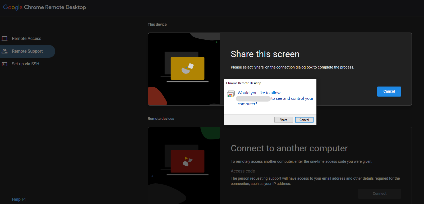 chrome-remote-desktop-share