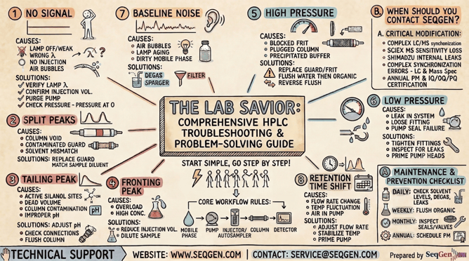 HPLC Troubleshooting Guide Sketchnote